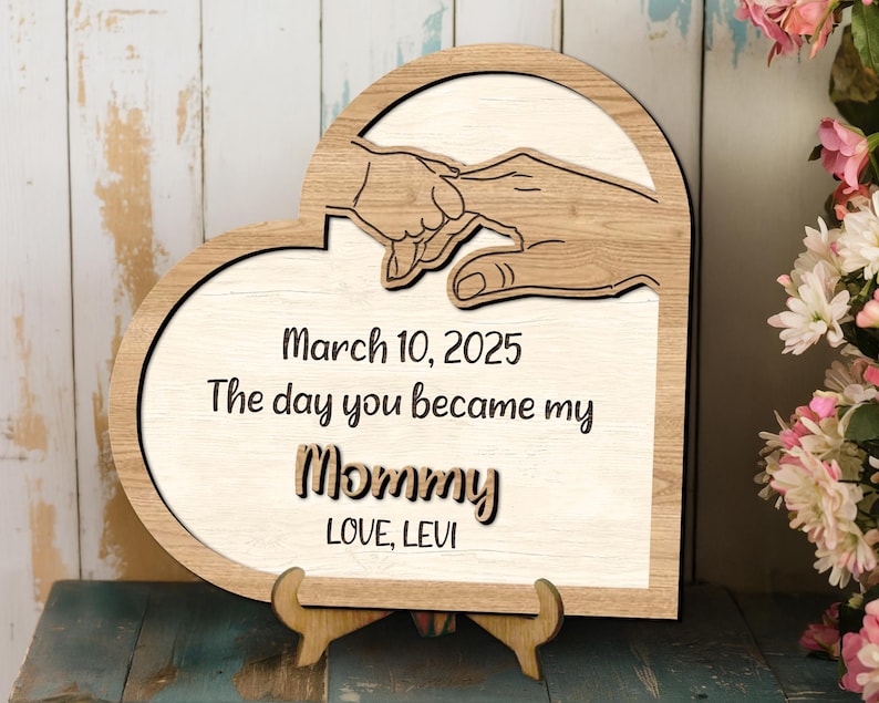 Personalized Day You Became My Mommy Gift, First Mothers Day Gift From Baby, Wooden Sign Gift For New Mom, First Time Mothers Day Gifts