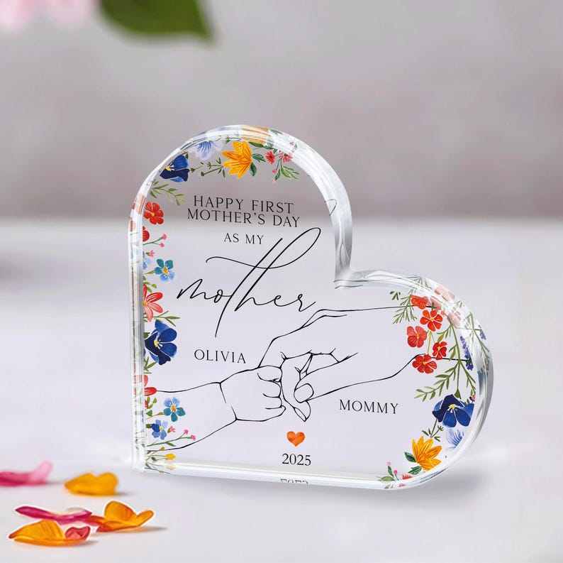 Personalized First Mother's Day Gift, 1st Mothers Day Gift, First Mothers Day Gift for Mommy, Mother's Day Acrylic Plaque, Gift for Grandma