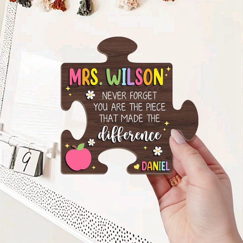 Personalized Gifts For Teacher, Custom 3D Teacher Plaque For Desk, Teacher Gifts From Student, Teacher Desk Sign, Thank You Teacher Gift