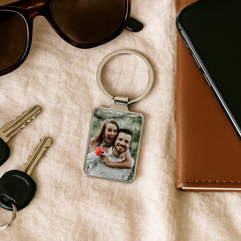 Personalized Photo Keychain, Custom Picture Keychain, Photo Gifts, Personalized Keychain Gift, Anniversary Gift, Unique Couples Gift