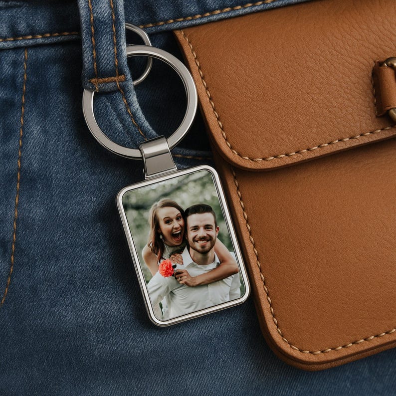 Personalized Photo Keychain, Custom Picture Keychain, Photo Gifts, Personalized Keychain Gift, Anniversary Gift, Unique Couples Gift