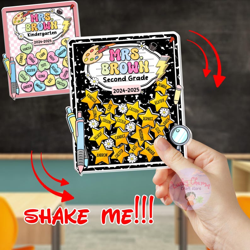 Teacher Appreciation Gift, Custom Teacher Shaker Magnet, Teacher Gifts, Teacher Magnet, Composition Notebook Magnet, Refrigerator Magnets