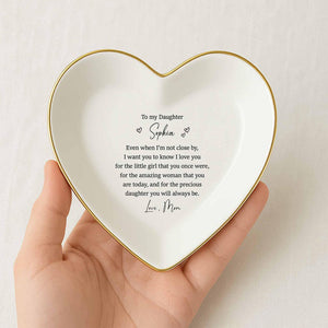 Custom Daughter Jewelry Tray Gift, Special Gift For Daughter From Mom, Daughter Ring Dish Birthday Gift, Daughter Trinket Dish Keepsake
