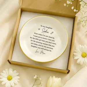Custom Daughter Jewelry Tray Gift, Special Gift For Daughter From Mom, Daughter Ring Dish Birthday Gift, Daughter Trinket Dish Keepsake