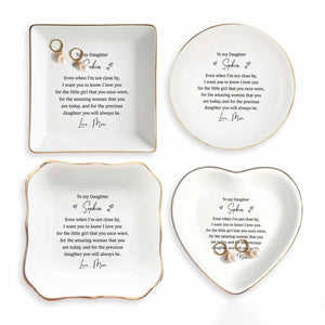 Custom Daughter Jewelry Tray Gift, Special Gift For Daughter From Mom, Daughter Ring Dish Birthday Gift, Daughter Trinket Dish Keepsake