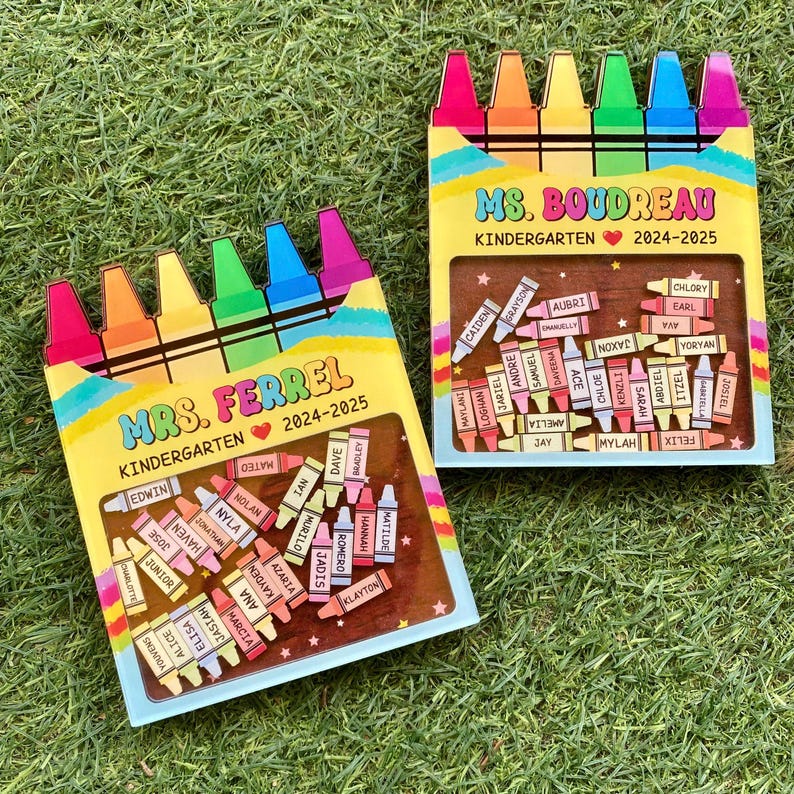 Custom Teacher Crayon Magnet, Teacher Appreciation Gifts, Custom Teacher Gifts Magnet, Thank You Gift, Crayon Shaker Magnet With Kids Names