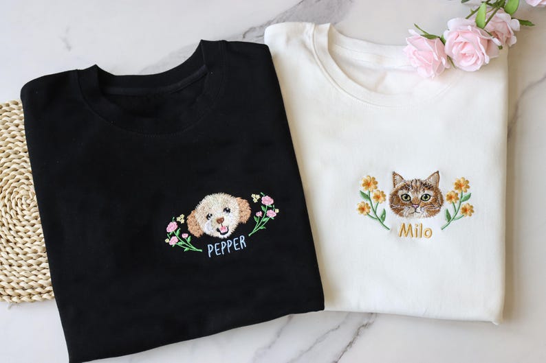 Embroidered custom pet sportswear, custom embroidered dog sportswear, unisex round neck, hoodie, unisex T-shirt, pet lover gift il_794xN.6811972543_mn2c.jpg