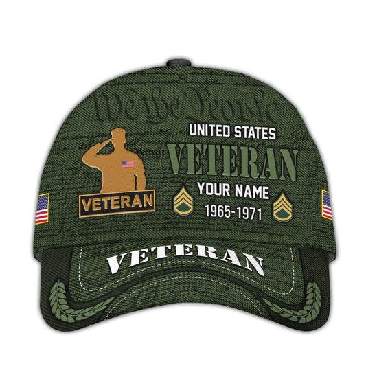 Personalized Veteran Caps We The People Patriotic Baseball Hat, Military Hats For Veterans, Bald Eagle Hat, Adjustable Tactical Cap