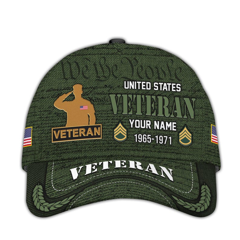 Personalized Veteran Caps We The People Patriotic Baseball Hat, Military Hats For Veterans, Bald Eagle Hat, Adjustable Tactical Cap