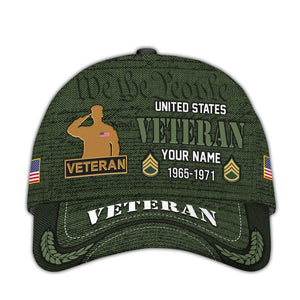 Personalized Veteran Caps We The People Patriotic Baseball Hat, Military Hats For Veterans, Bald Eagle Hat, Adjustable Tactical Cap