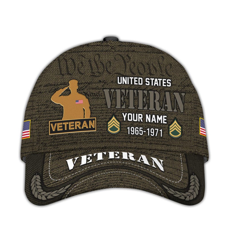Personalized Veteran Caps We The People Patriotic Baseball Hat, Military Hats For Veterans, Bald Eagle Hat, Adjustable Tactical Cap