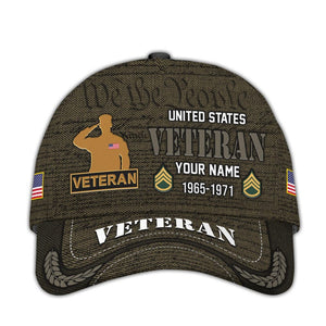 Personalized Veteran Caps We The People Patriotic Baseball Hat, Military Hats For Veterans, Bald Eagle Hat, Adjustable Tactical Cap