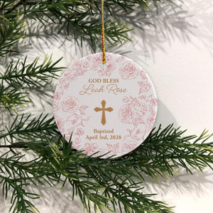 Baptism Ornament, First Communion, Confirmation Ornament, Religious Keepsake Gift, Goddaughter Gift, Godson Gift, Personalized Baptism Gift
