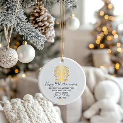 50th Anniversary Ornament, Gold Anniversary Ornament, 50 Years Married Wedding Anniversary Gift, 50th Anniversary Present, Gold Wedding