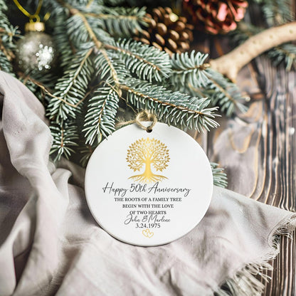 50th Anniversary Ornament, Gold Anniversary Ornament, 50 Years Married Wedding Anniversary Gift, 50th Anniversary Present, Gold Wedding