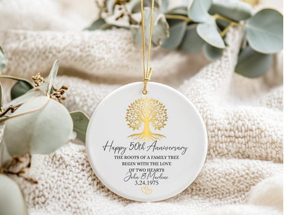 50th Anniversary Ornament, Gold Anniversary Ornament, 50 Years Married Wedding Anniversary Gift, 50th Anniversary Present, Gold Wedding
