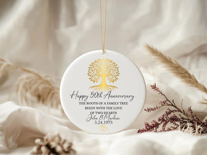 50th Anniversary Ornament, Gold Anniversary Ornament, 50 Years Married Wedding Anniversary Gift, 50th Anniversary Present, Gold Wedding