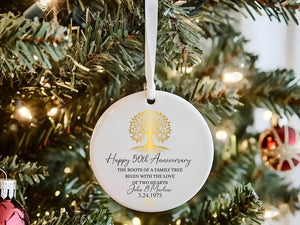 50th Anniversary Ornament, Gold Anniversary Ornament, 50 Years Married Wedding Anniversary Gift, 50th Anniversary Present, Gold Wedding