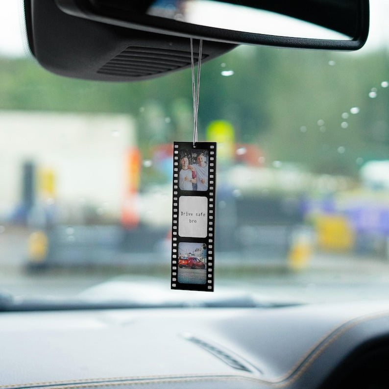 Personalised Reels Photo Car Ornament Hanging Car Polaroid Any Image Driving Test Pass Gift Idea First Car Charm Gift Photo Strip