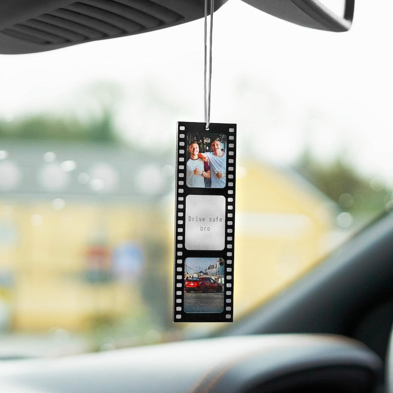 Personalised Reels Photo Car Ornament Hanging Car Polaroid Any Image Driving Test Pass Gift Idea First Car Charm Gift Photo Strip