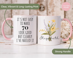 70th Birthday Gift for Women, 70th Birthday Mug, Personalized Birthday Gifts Funny 70th Mug 1955, Custom Gift For 70 Year Old Women