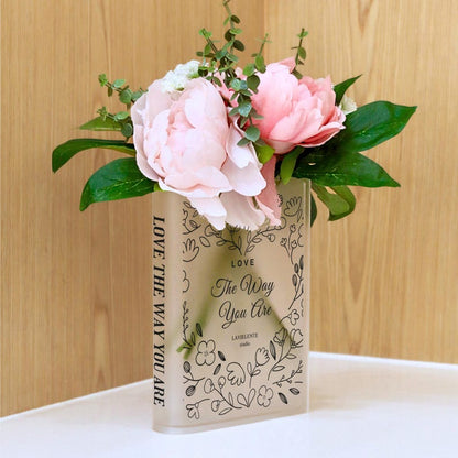 Blooming Acrylic Book Vase Home Decor Gifts for Book Lovers and Readers Bookish Gifts for Special Occasions, Birthdays, and Housewarmings