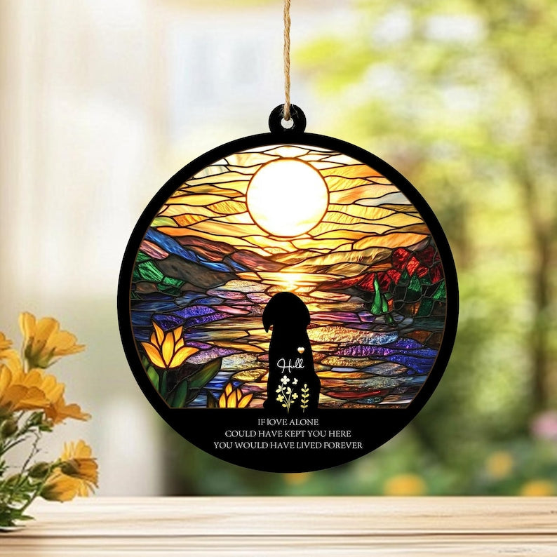Personalized Loss Of Dog Sympathy Suncatcher, Dog Memorial Gift, Pet Memorial Suncatcher, Loss of Dog Gift, Dog Remembrance Gift
