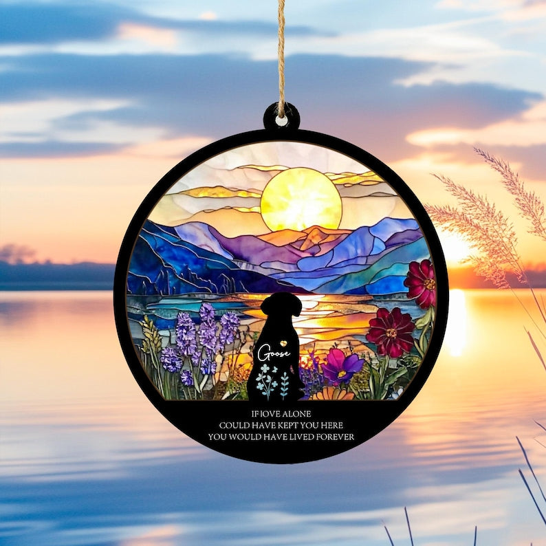 Personalized Loss Of Dog Sympathy Suncatcher, Dog Memorial Gift, Pet Memorial Suncatcher, Loss of Dog Gift, Dog Remembrance Gift