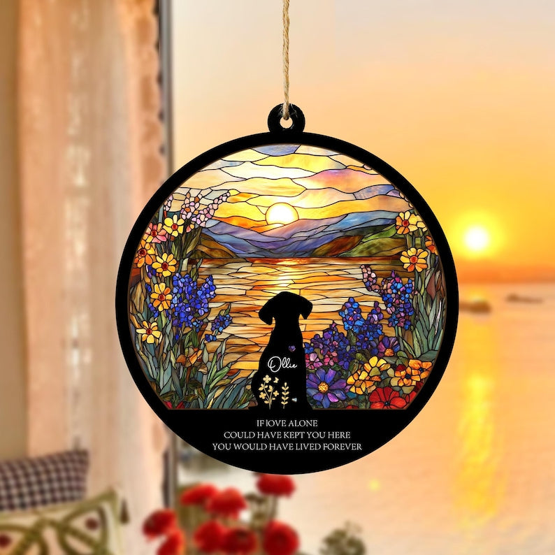 Personalized Loss Of Dog Sympathy Suncatcher, Dog Memorial Gift, Pet Memorial Suncatcher, Loss of Dog Gift, Dog Remembrance Gift