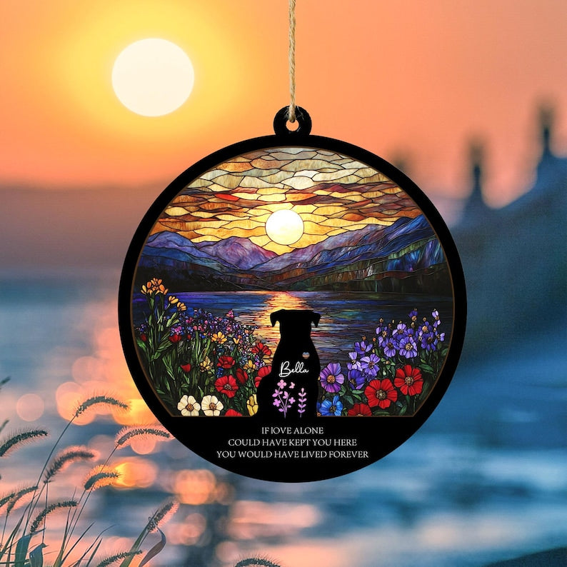 Personalized Loss Of Dog Sympathy Suncatcher, Dog Memorial Gift, Pet Memorial Suncatcher, Loss of Dog Gift, Dog Remembrance Gift