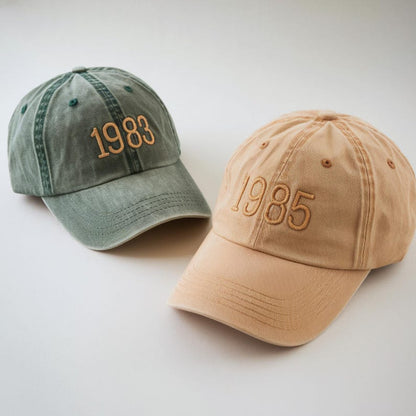 Custom Birth Year Cap, Embroidered Baseball Cap, Customized Birthday Gift, Personalized Gifts, Happy Birthday Six Panel Hat, Anniversary il_794xN.6814344032_kr57.jpg