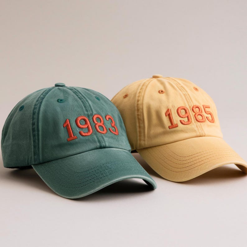 Custom Birth Year Cap, Embroidered Baseball Cap, Customized Birthday Gift, Personalized Gifts, Happy Birthday Six Panel Hat, Anniversary il_794xN.6814344092_lic2.jpg