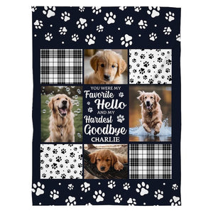 Custom Dog Photo Blanket, Personalized Pet Memorial Fleece Blanket Pet Loss, Custom Pet Photo Collage, Unique Gift for Parents Pet Lover