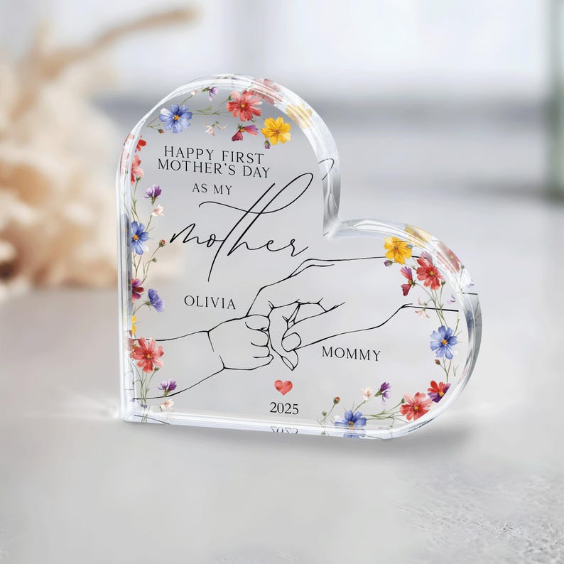 Personalized First Mother's Day Gift, 1st Mothers Day Gift, First Mothers Day Gift for Mommy, Mother's Day Acrylic Plaque, Gift for Grandma