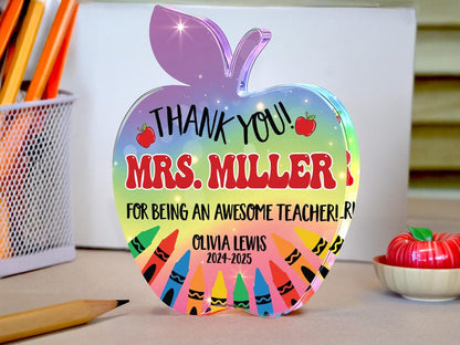 Teacher Appreciation Gifts, Apple Plaque for Teacher, Personalized Teacher Gift Idea, Custom Teacher Classroom Gifts, Back to School Gift