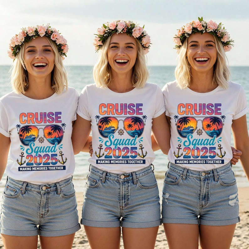 Personalize cruise Squad 2025 Shirt, Caribbean Cruise Matching Shirts, Family Cruise Crew Custom Name T-Shirts, Friends Cruise Shirts