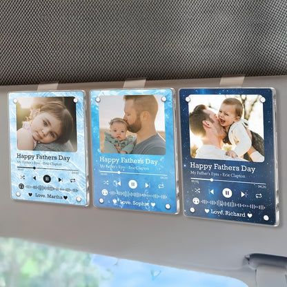 Personalized Photo Song Car Visor Clip, Gift for Him, Husband, Valentine's Day Gift, Anniversary Gift, Picture Gift, Music Gift, Daddy Gift