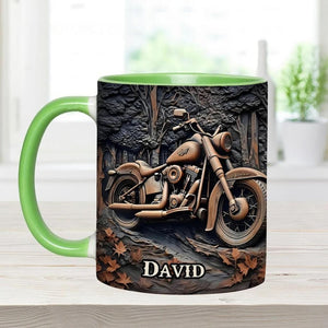 Never Underestimate An Old Man With A Motorcycle Personalized Biker Accent Mug, Motor Racer Coffee Cup Gift for Men, Custom Gift