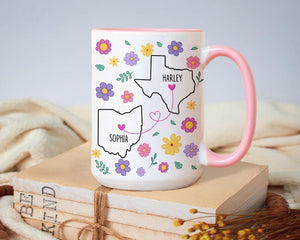 Long Distance Friend Mug, You Seriously Live Too Damn Far From Me, Custom State To State Mug, Best Friends Gifts, Birthday Gift, Bff Gift
