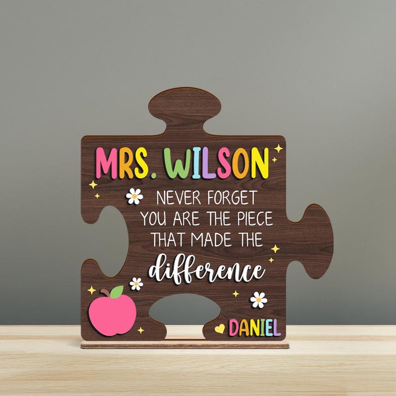 Personalized Gifts For Teacher, Custom 3D Teacher Plaque For Desk, Teacher Gifts From Student, Teacher Desk Sign, Thank You Teacher Gift