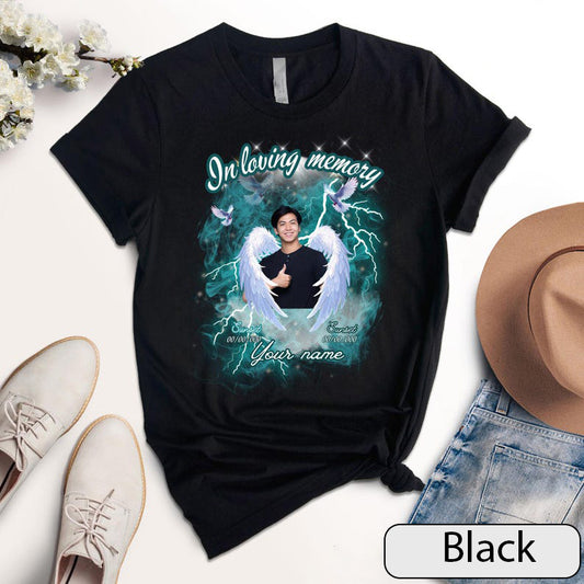 Personalized Memorial Shirt Custom Photo RIP Tee, In Loving Memory Shirt, Funeral Tribute T-Shirt, Remembrance Gift for Loss