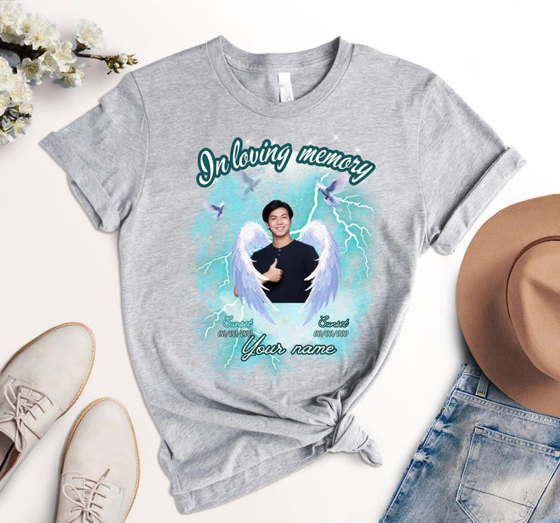 Personalized Memorial Shirt Custom Photo RIP Tee, In Loving Memory Shirt, Funeral Tribute T-Shirt, Remembrance Gift for Loss