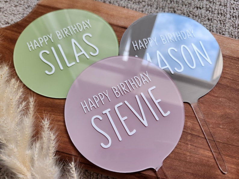 Personalized Acrylic Birthday Cake Topper