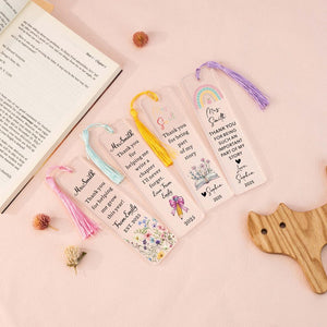 Teacher Appreciation Gifts, Custom Teacher Bookmark, Personalized Text Bookmark, Thank You Gifts, Gifts for Teacher, Leaving School Gifts