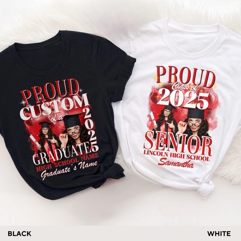Proud Mom, Dad of a 2025 Graduate Shirt With Custom Photo, Family Matching Graduation Tshirts, Graduation Party Gift, Senior Class of 2025 Tees