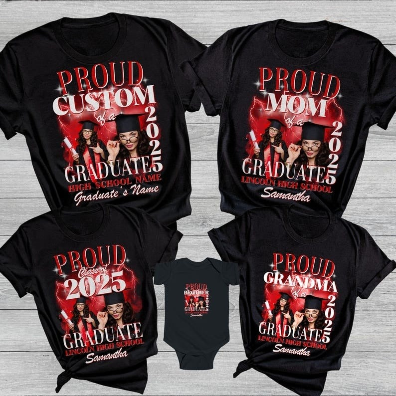 Proud Mom, Dad of a 2025 Graduate Shirt With Custom Photo, Family Matching Graduation Tshirts, Graduation Party Gift, Senior Class of 2025 Tees