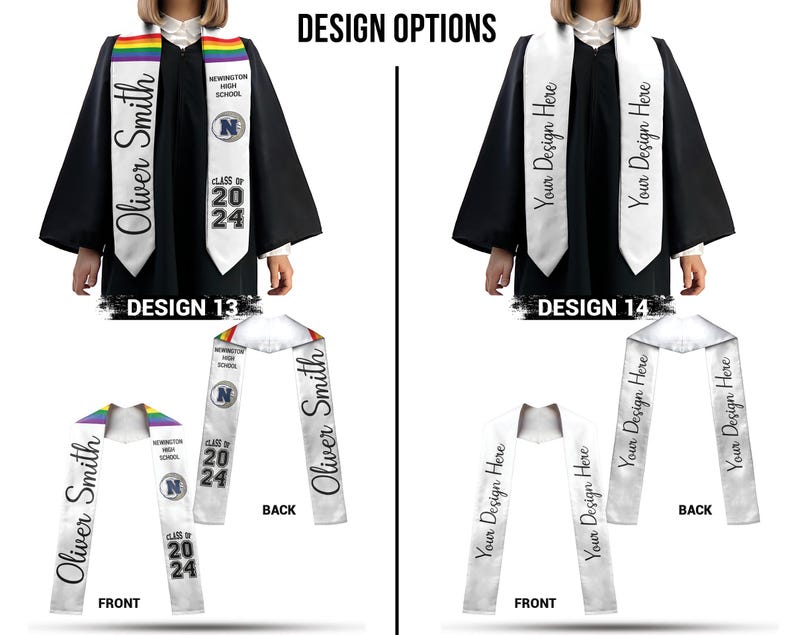 Personalized Graduation Stole, Custom Text and Photo Graduation Sash, Class of 2025, Your Own Design Stole, Graduation & Graduate Gift