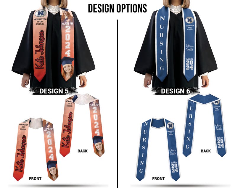 Personalized Graduation Stole, Custom Text and Photo Graduation Sash, Class of 2025, Your Own Design Stole, Graduation & Graduate Gift