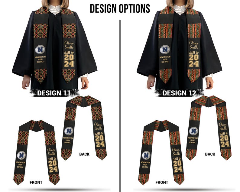 Personalized Graduation Stole, Custom Text and Photo Graduation Sash, Class of 2025, Your Own Design Stole, Graduation & Graduate Gift