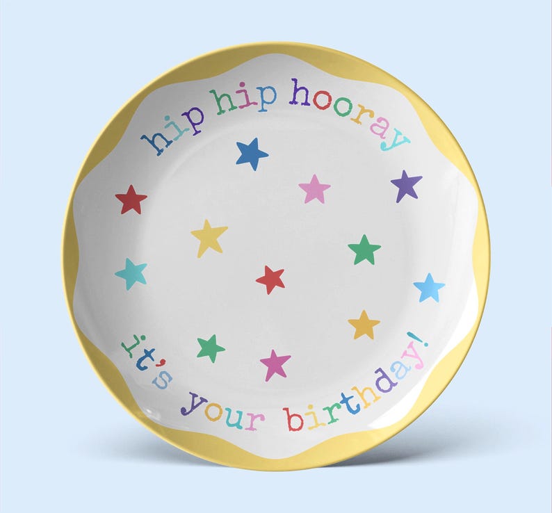 Happy Birthday Plate For Child celebration family birthday cake plate Keepsake Gift For Kid Birthday Present food safe plate for birthday